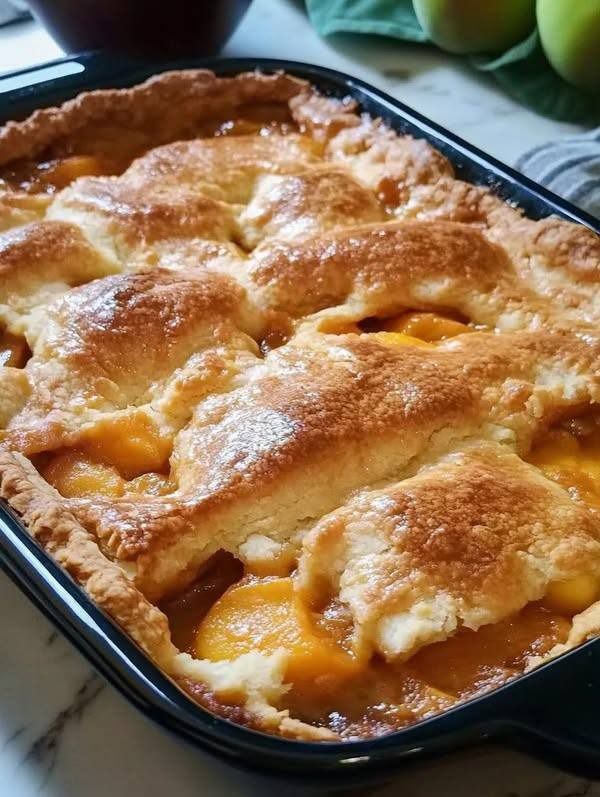 Triple Crust Peach Cobbler