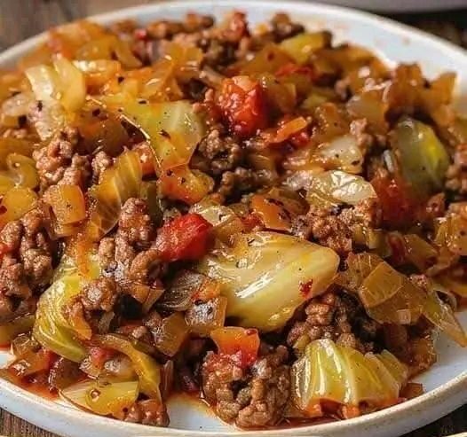 Ground Beef and Chopped Cabbage