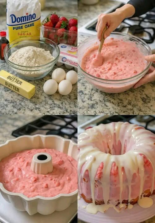 Homemade Strawberry Cream Cheese Pound Cake