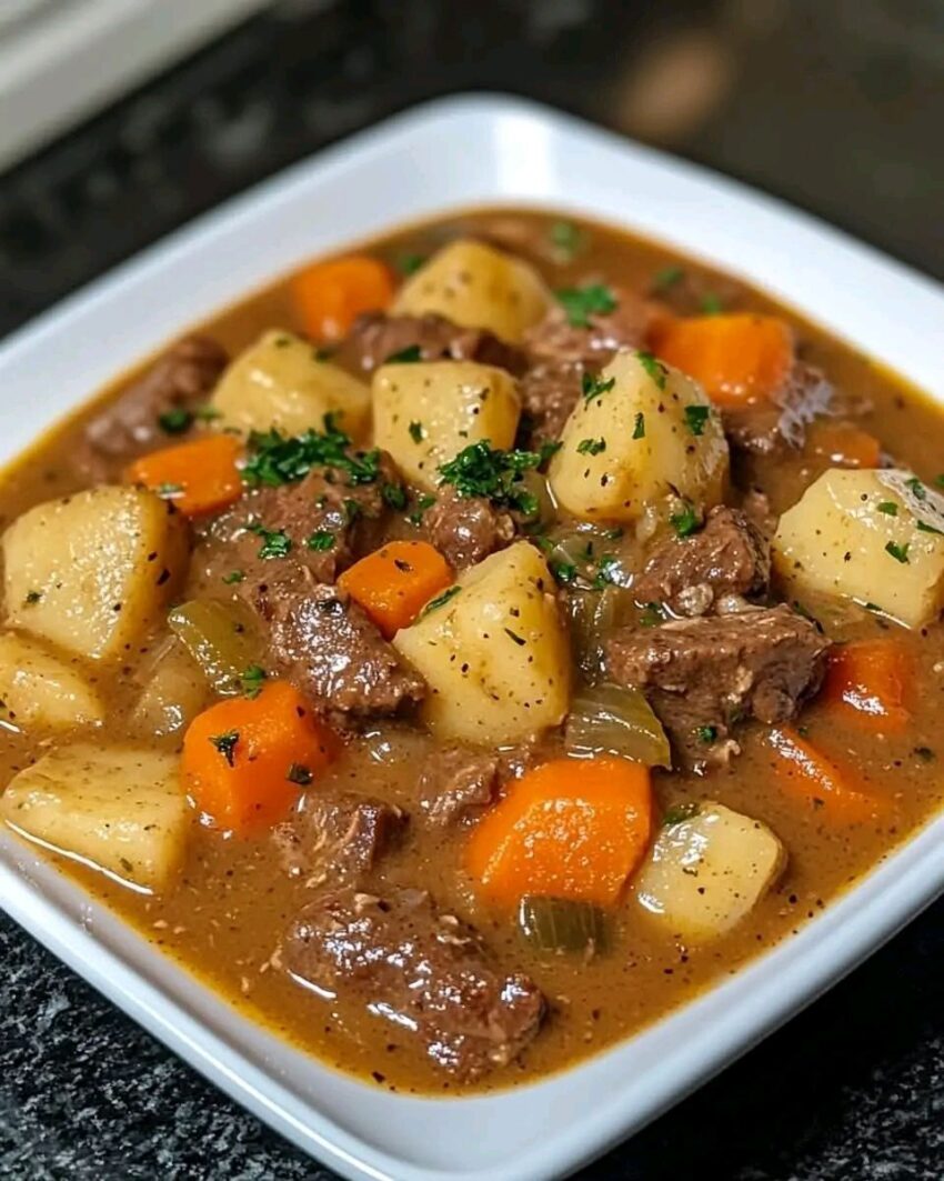 Old-Fashioned Creamy Beef & Vegetable Stew