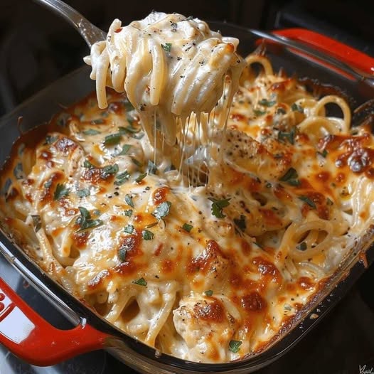 cream flavourfull chicken spaghetti