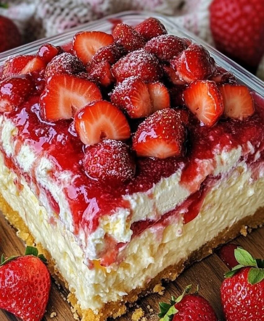 Strawberry Cheesecake Dump Cake