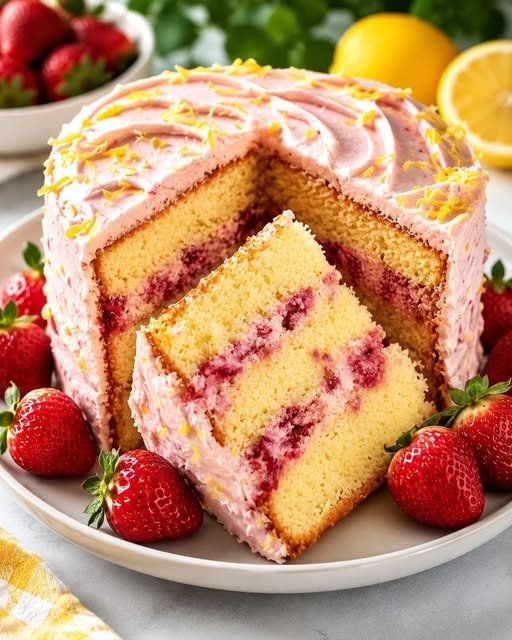 Strawberry Lemonade Cake Recipe